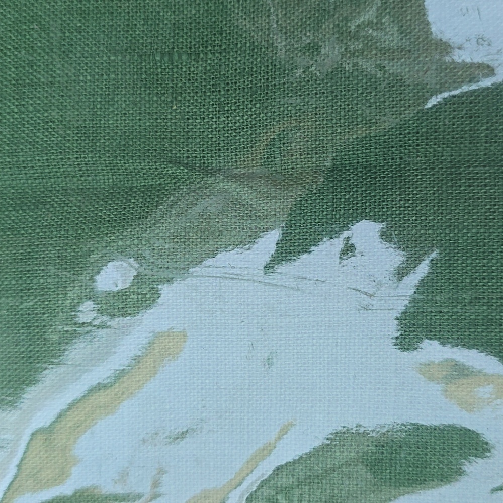 SFERRA Festeval Square Hemstitched Linen Tablecloth, Emerald, Retail $149.95US - Picture 7 of 8
